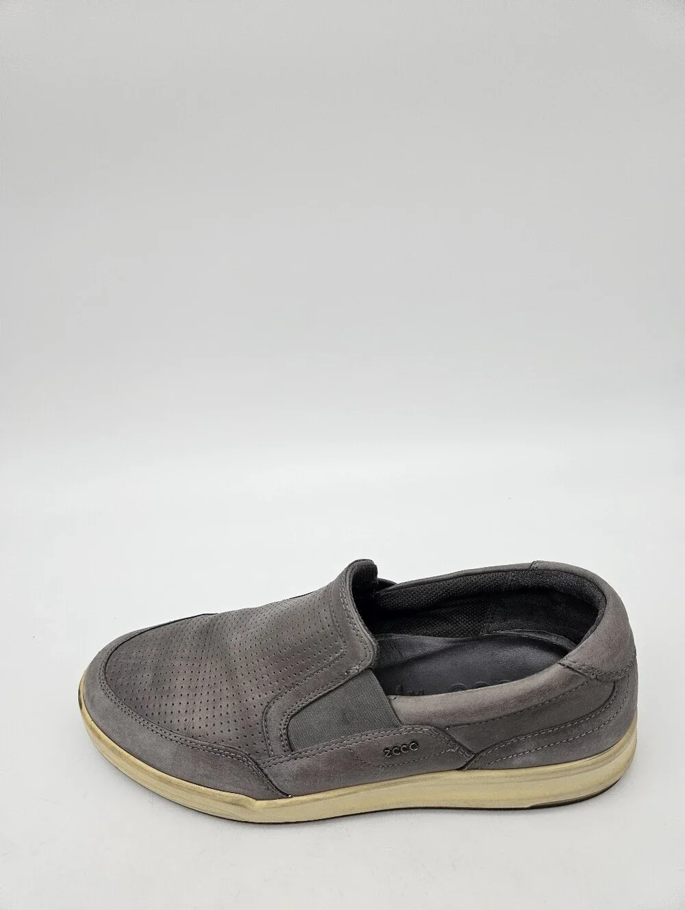 ECCO Collin 2.0 Shoes Men's Size 11 Gray Leather Slip On Casual Loafers